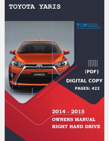 toyota yaris 130 series 2014-2015 owners manual